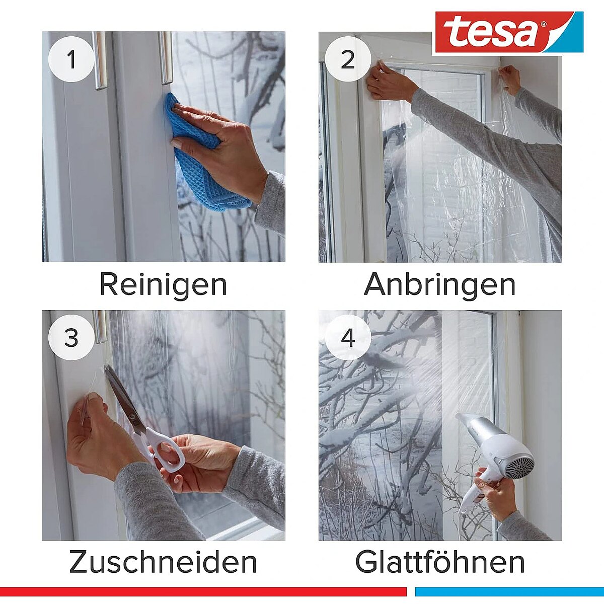 Tesa tesamoll Thermo Cover, window insulating film, insulation  (transparent, 4 meters x 1.5 meters) (05432-00000-01)