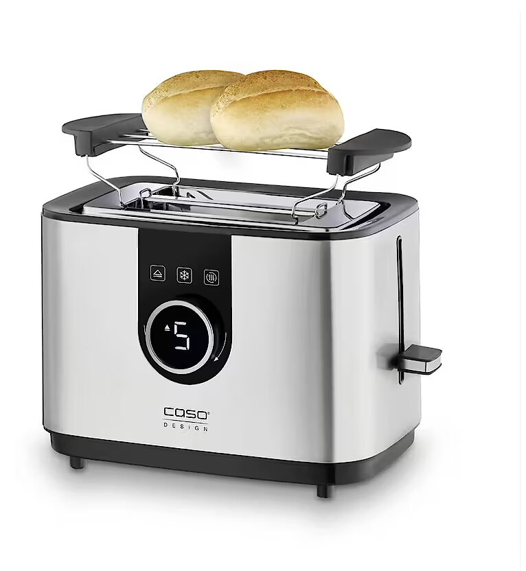 Caso 02769 Selection T2 Toaster for 2 slices + bun warmer, Stainless Steel |