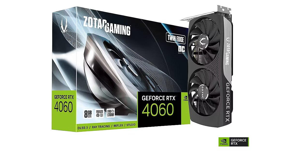 Zotac GeForce RTX 4060, 8GB GDDR6, Twin Edge OC (DLSS 3) (ZT