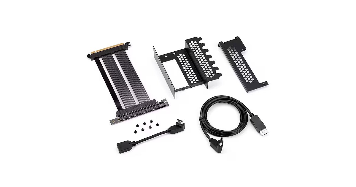 Gpu Riser 4cm CableMod Vertical GPU Bracket + PCIe 4.0 Riser Cable, Black (CM-VPB-HD4K-R)