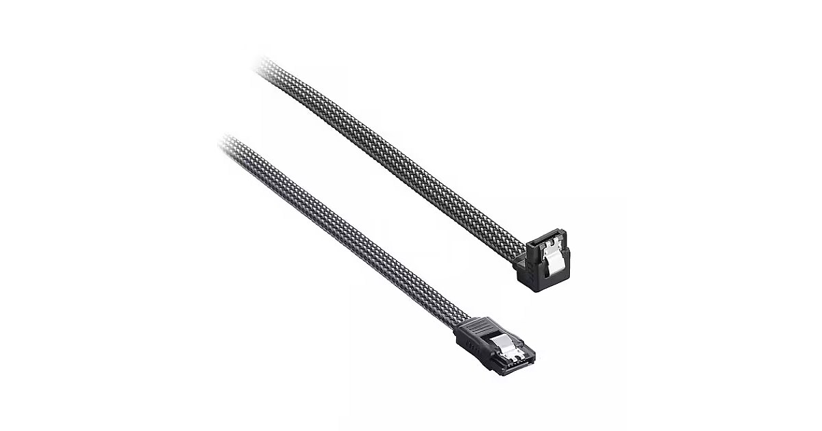 CableMod ModMesh Right Angle SATA 3 Cable, 60cm, Carbon (CMCABRSAT