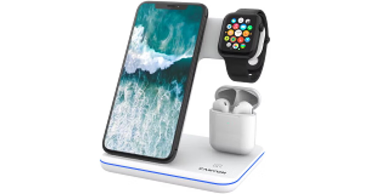 Ws 302 Qi Triple Wireless Charger Station Canyon In1 Wireless