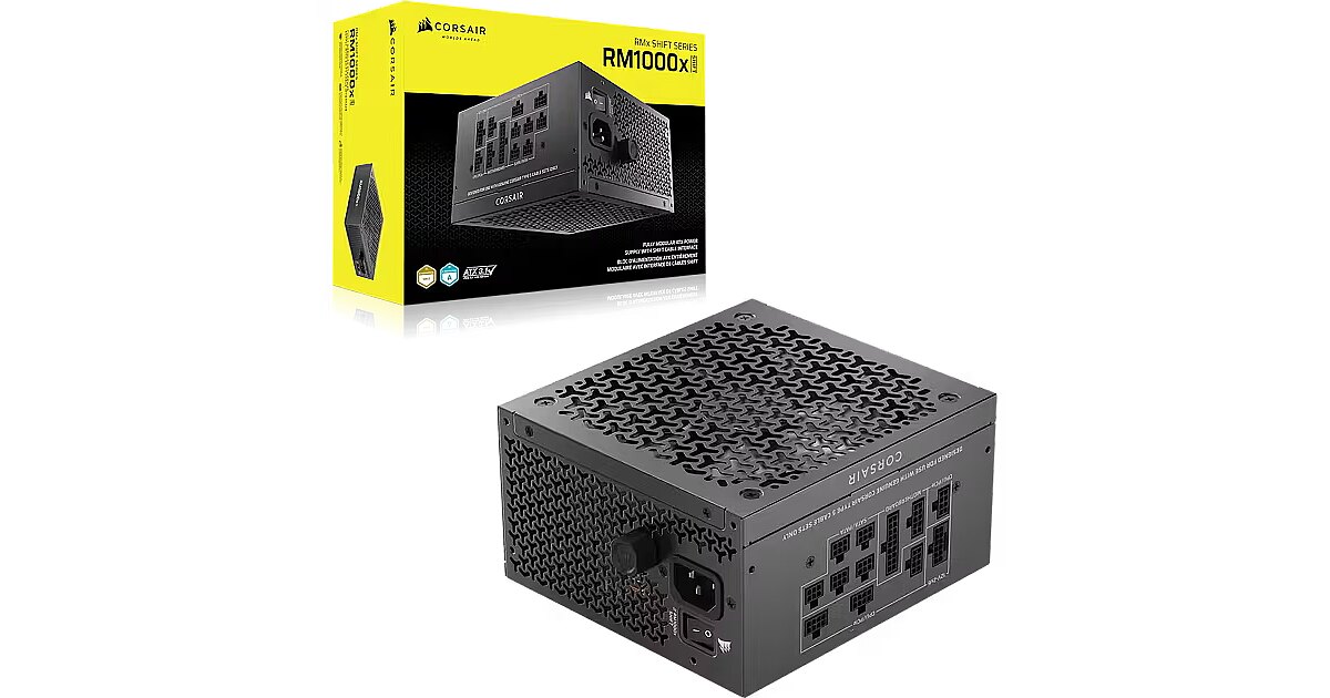Corsair RM1000x SHIFT (2025), 1000W, Cybenetics Gold, ATX 3.1
