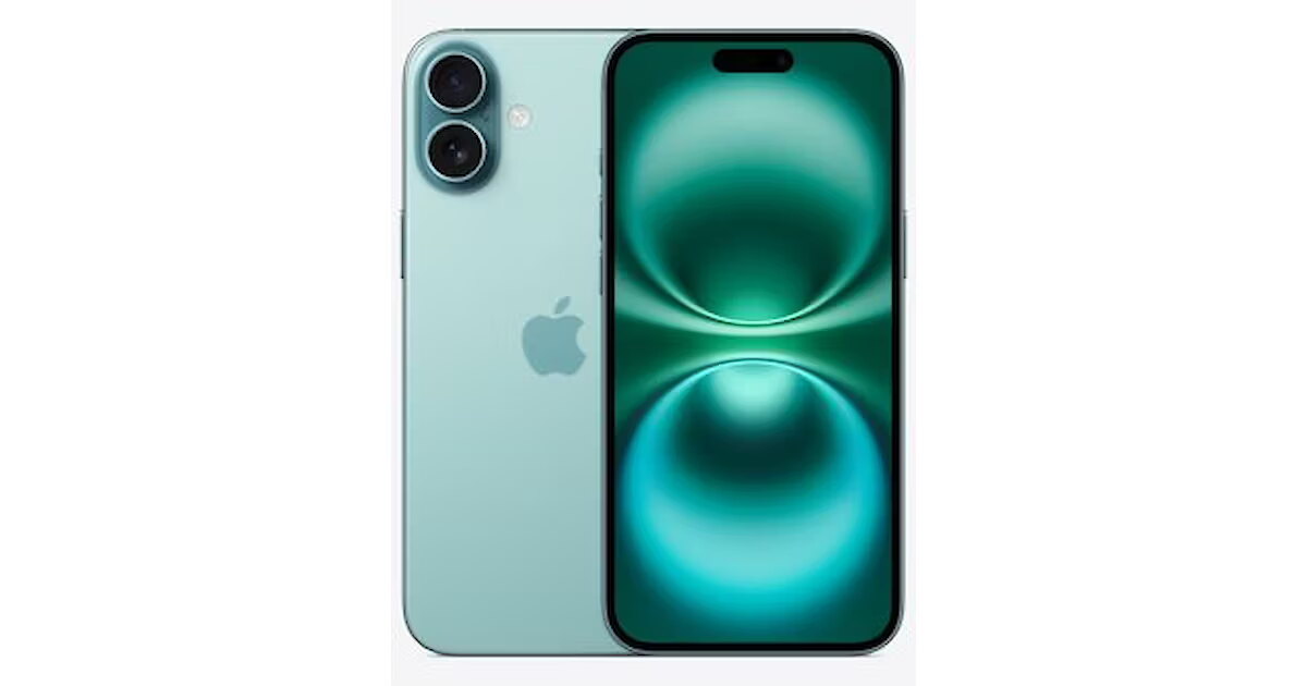 Apple iPhone 16 Plus, 128GB, Teal (MXVY3ZD/A)