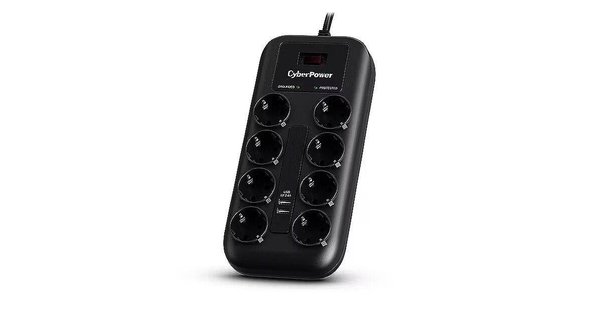 Cyberpower P0820SUF0-DE, 8 sockets + USB, Black (P0820SUF0-DE)