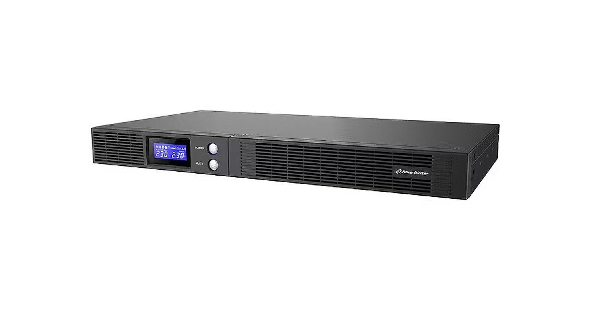 Onduleur UPS PowerWalker VI 1000 R1U - 1000VA/600W - Sorties 4 Prises - Silencieux, Format Rack 1U - Pour Home Cinéma, Serveur, NAS