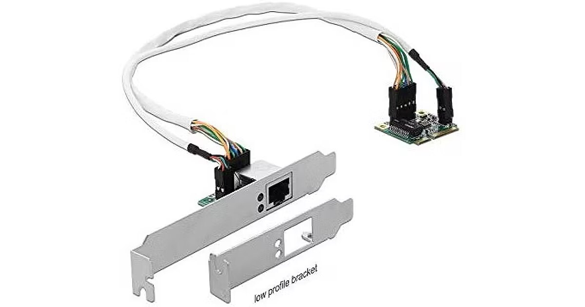 Delock Mini PCIe I / O PCIe half size 1 x Gigabit LAN Low Profile, LAN ...