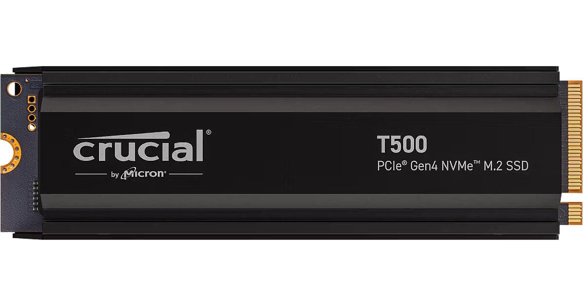 Crucial T500, 1TB, M.2 Gen4 x4 with Heatsink (CT1000T500SSD5)