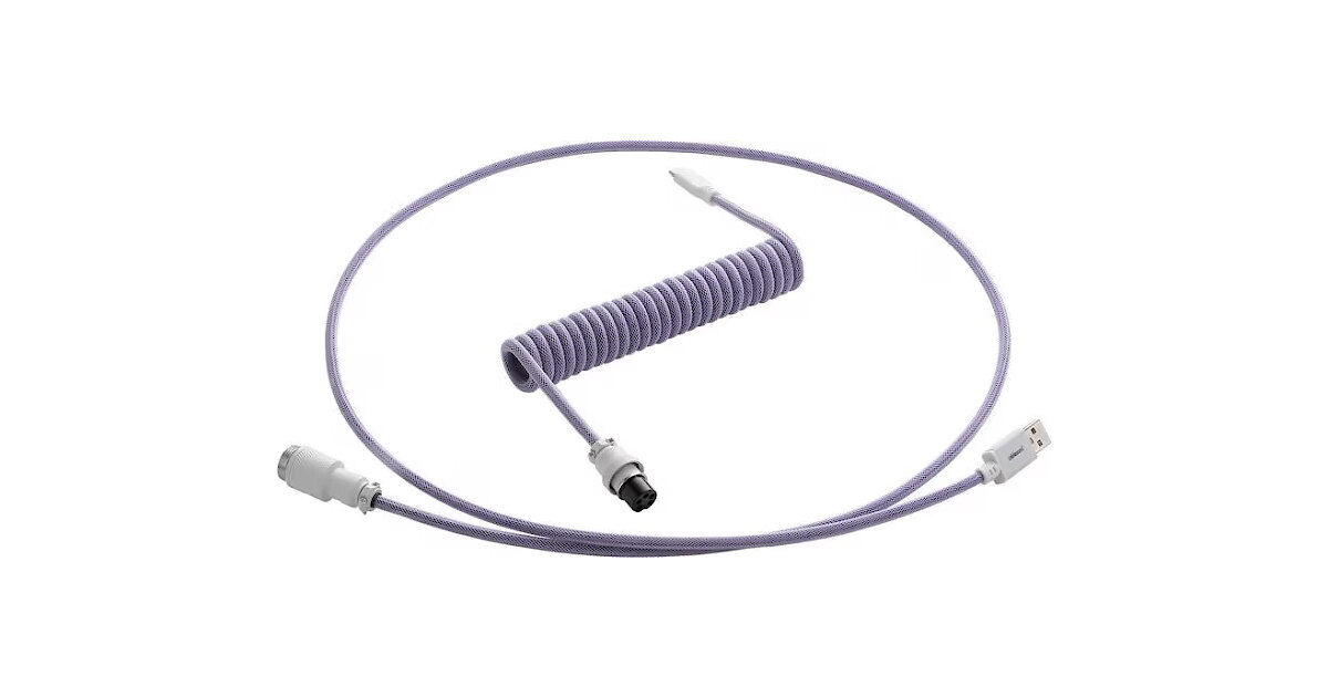 CableMod Pro Coiled Keyboard Cable, USB-A to USB-C, 1.5m, Rum Raisin ...