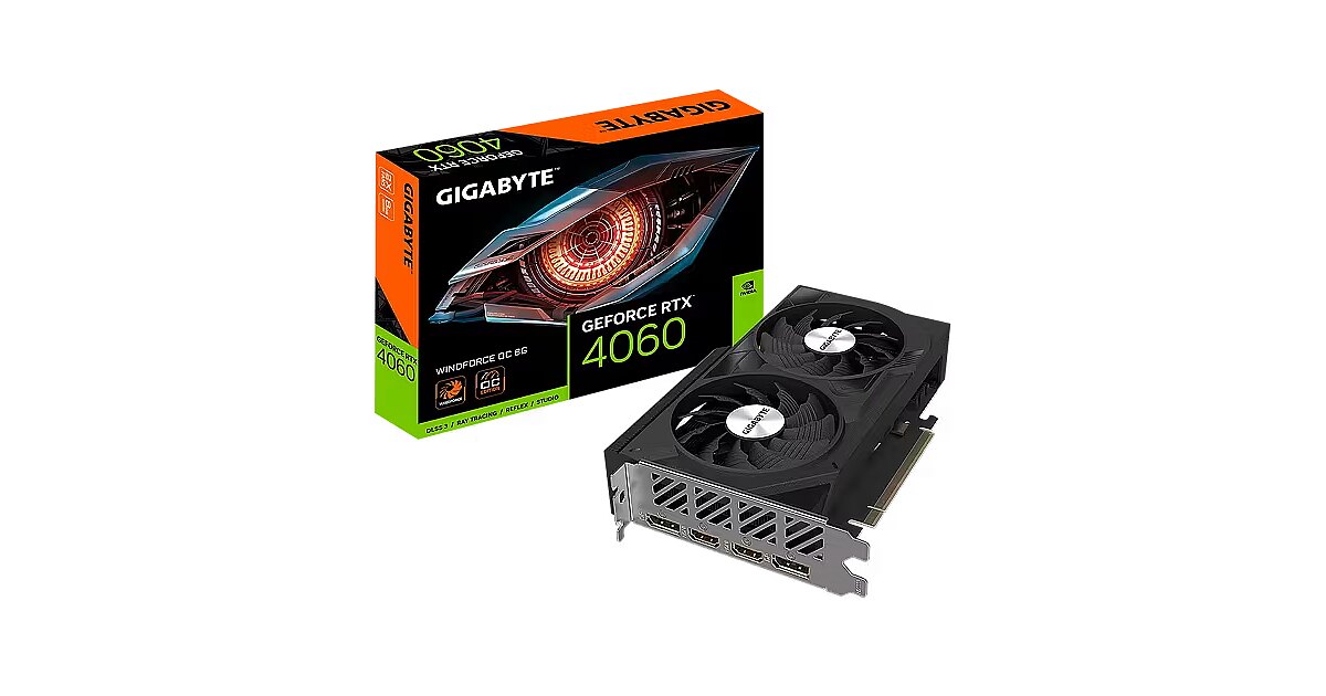Gigabyte RTX 4060 Windforce OC 8GB GPU DLSS 3, Dual Fan