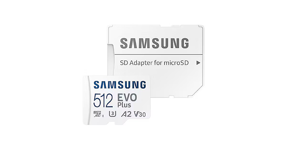 Samsung microSDXC EVO Plus (2021), 512GB, Class 10 + Adapter (MB ...