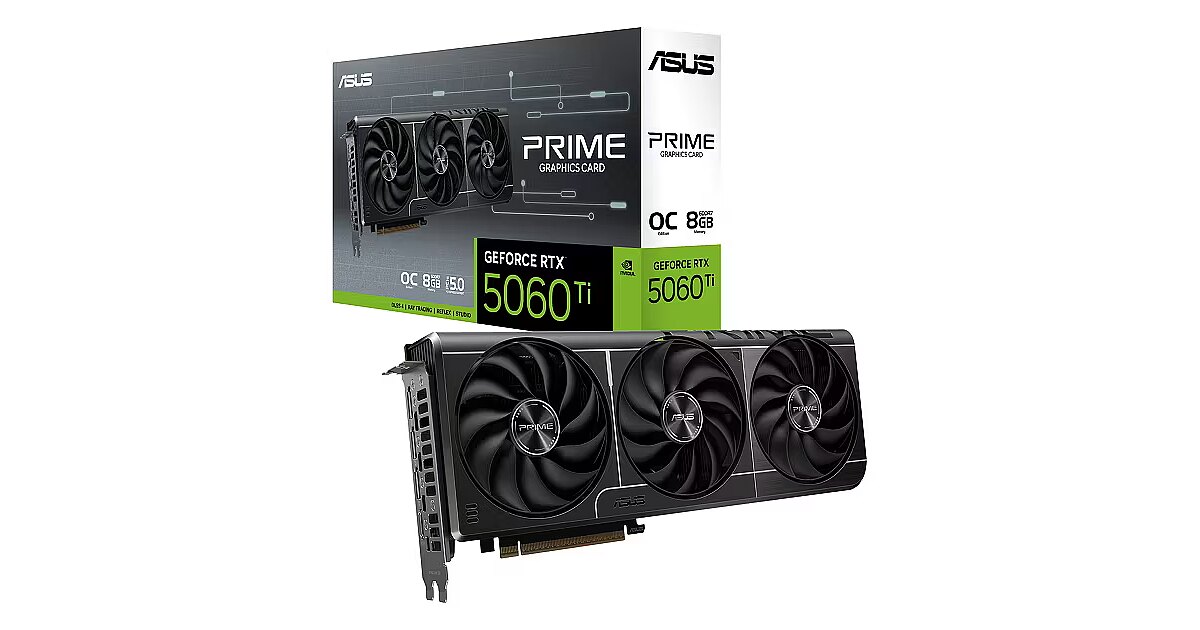 Asus GeForce RTX 5060 Ti, 8GB GDDR7, Prime OC (DLSS 4) (PRIME