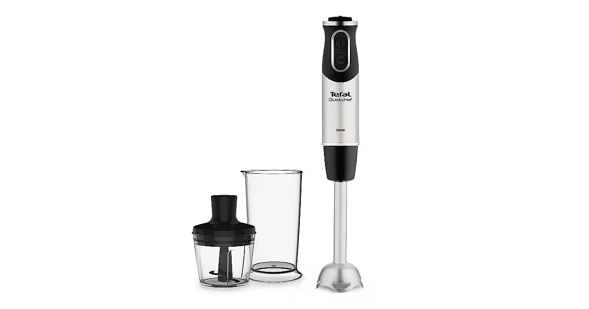 Tefal hand blender + chopper HB6598, Black/Stainless steel (HB6598)