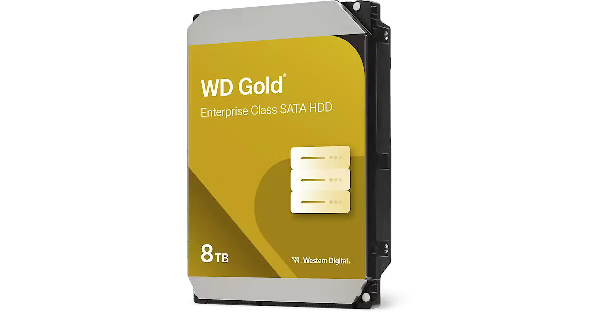 Western Digital 8TB, 7200rpm, 256MB, SATAIII, Gold, CMR (WD8005FRYZ)