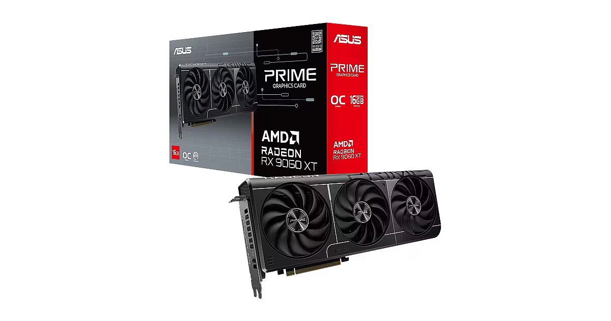Asus Radeon RX 9060 XT, 16GB GDDR6, Prime OC (PRIME-RX9060XT-O16G)