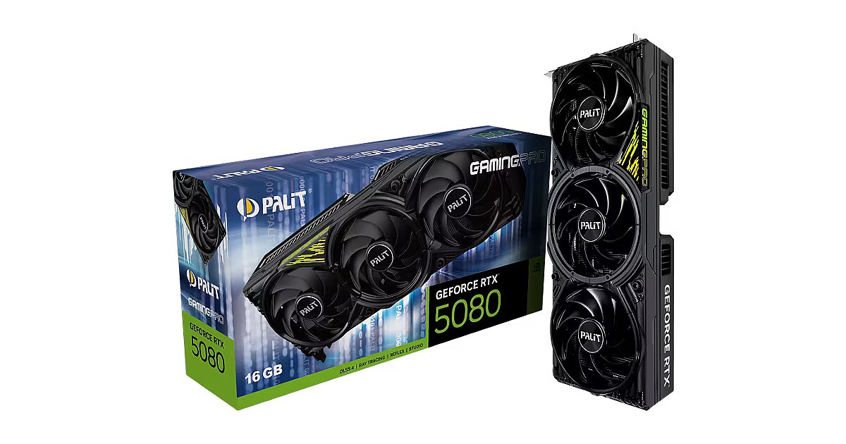 Palit GeForce RTX 5080, 16GB GDDR7, GamingPro V1 (DLSS 4