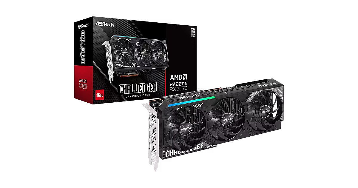 ASRock Radeon RX 9070, 16GB GDDR6, Challenger (90-GA5NZZ-00UANF)