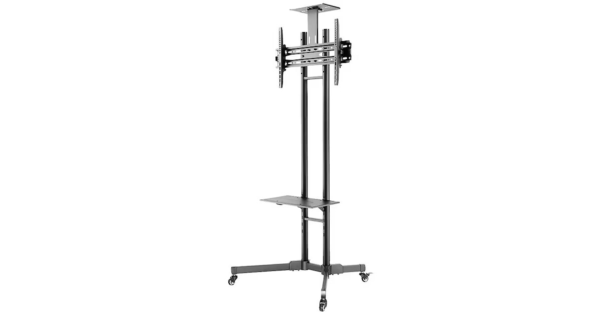 Newstar TV Rollwagen PLASMA-M1700E – Mobiler Ständer Für TVs Bis 55 Zoll, Höhenverstellbar 155–170 Cm, 35 Kg Tragkraft