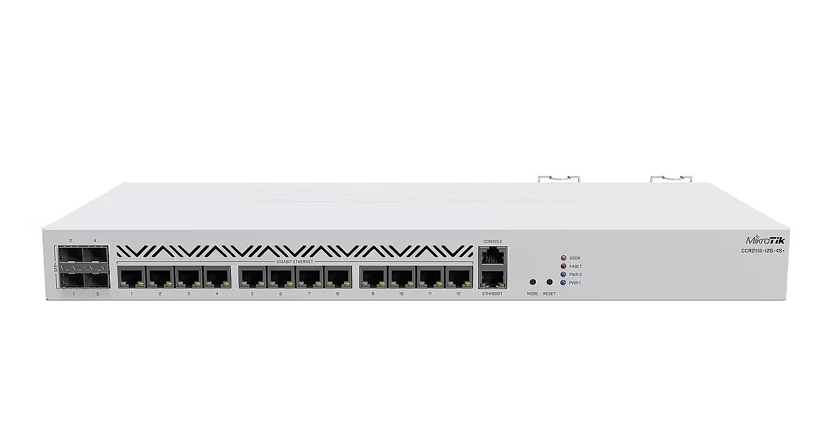 MikroTik Router Mikrotik CCR2116-12G-4S+ Total Ethernet Ports:17 ...