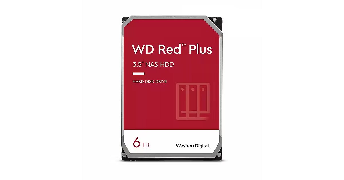 Western Digital 6TB, 5400rpm, 256MB, SATAIII, Red Plus, CMR (WD60EFPX)