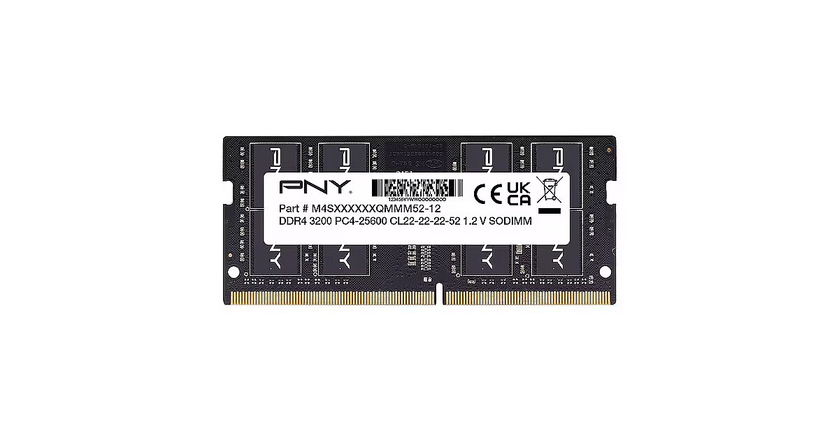 PNY 16Go Performance DDR4 3200MHz CL22 1.2V Mémoire PC Portable