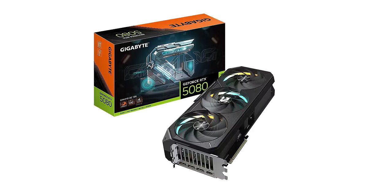 Gigabyte GeForce RTX 5080, 16GB GDDR7, GAMING OC (DLSS 4) (GV