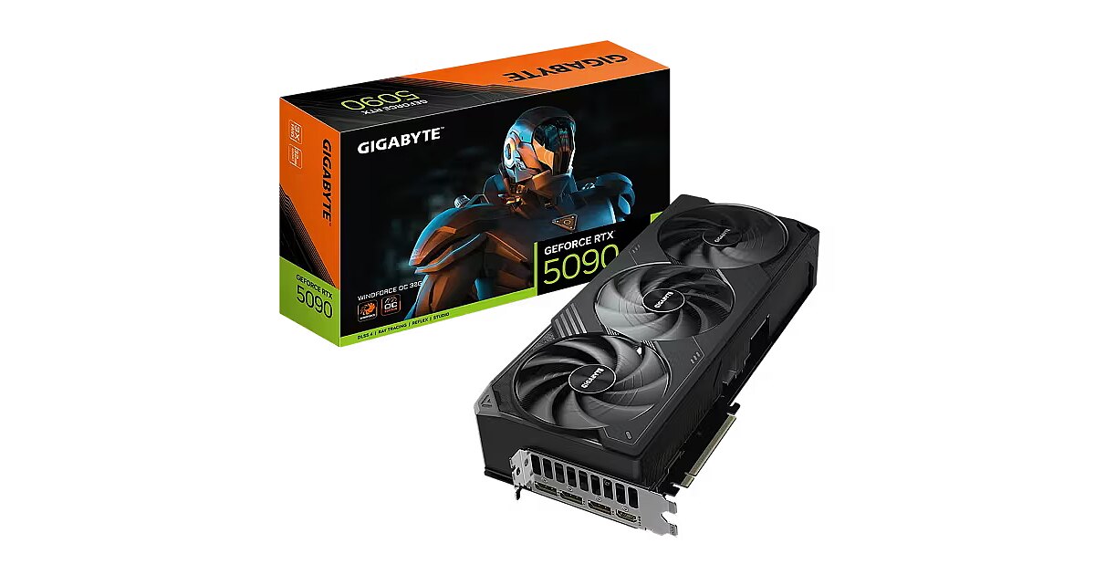 Gigabyte GeForce RTX 5090, 32GB GDDR7, WINDFORCE OC (DLSS 4) (GV