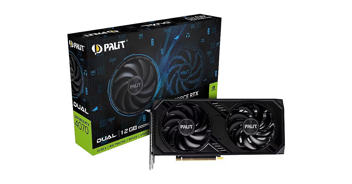 Palit GeForce RTX 4070, 12GB GDDR6, Dual (DLSS 3) (NE64070019K9-1048D)
