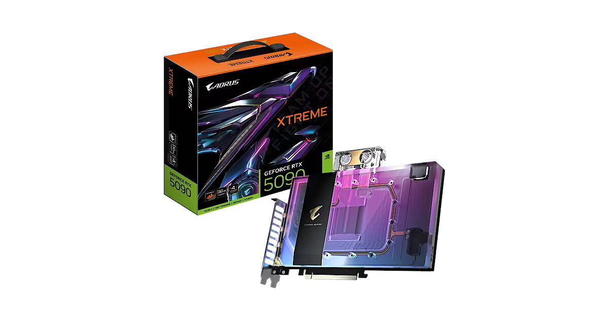 Gigabyte GeForce RTX 5090, 32GB GDDR7, XTREME WATERFORCE WB (DLSS