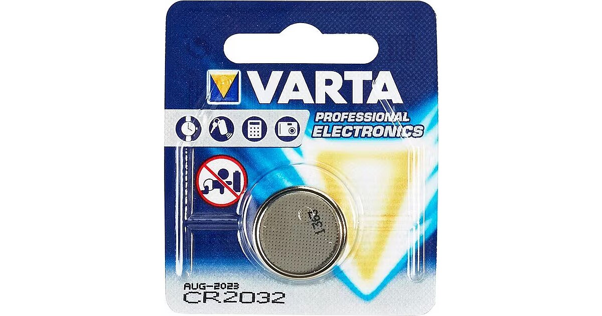 VARTA CR2032, coin cell battery, lithium, 3V (6032101401) (06032101401)