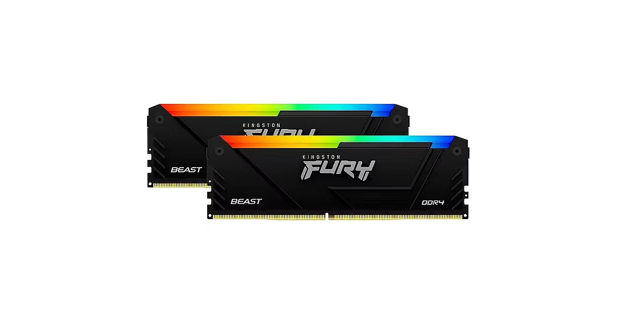 Kingston 32GB, DDR4, 3200MHz, CL16, Kit of 2, Fury Beast RGB