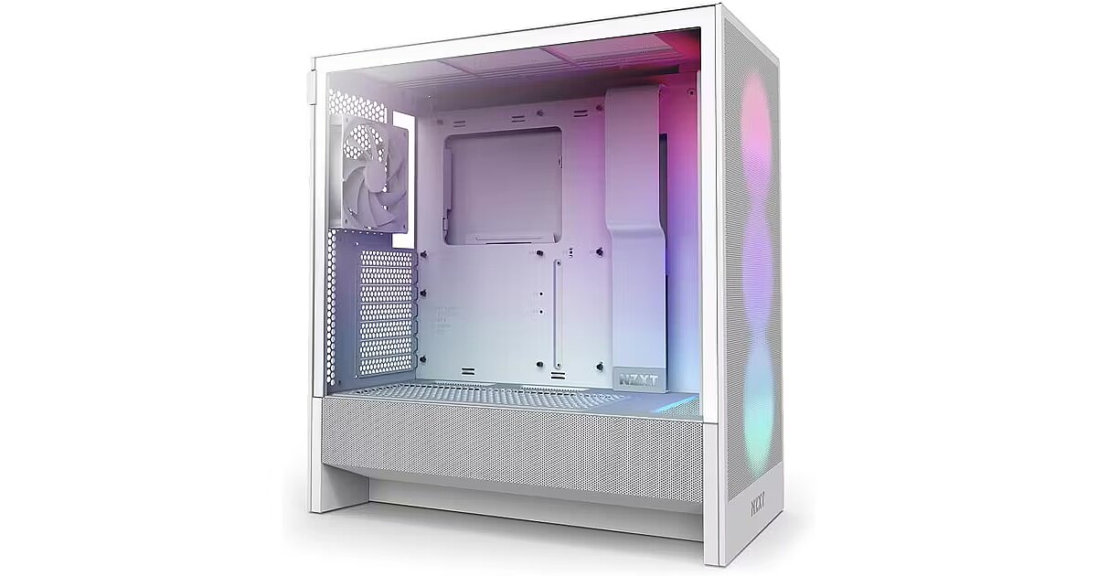 NZXT H5 Flow RGB (2024), Tempered Glass, White (CC-H52FW-R1)