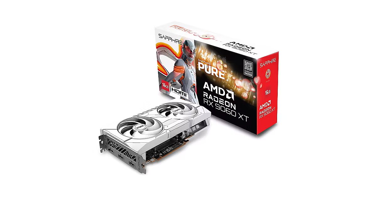 Sapphire Radeon RX 9060 XT, 16GB GDDR6, PURE (11350-02-20G)