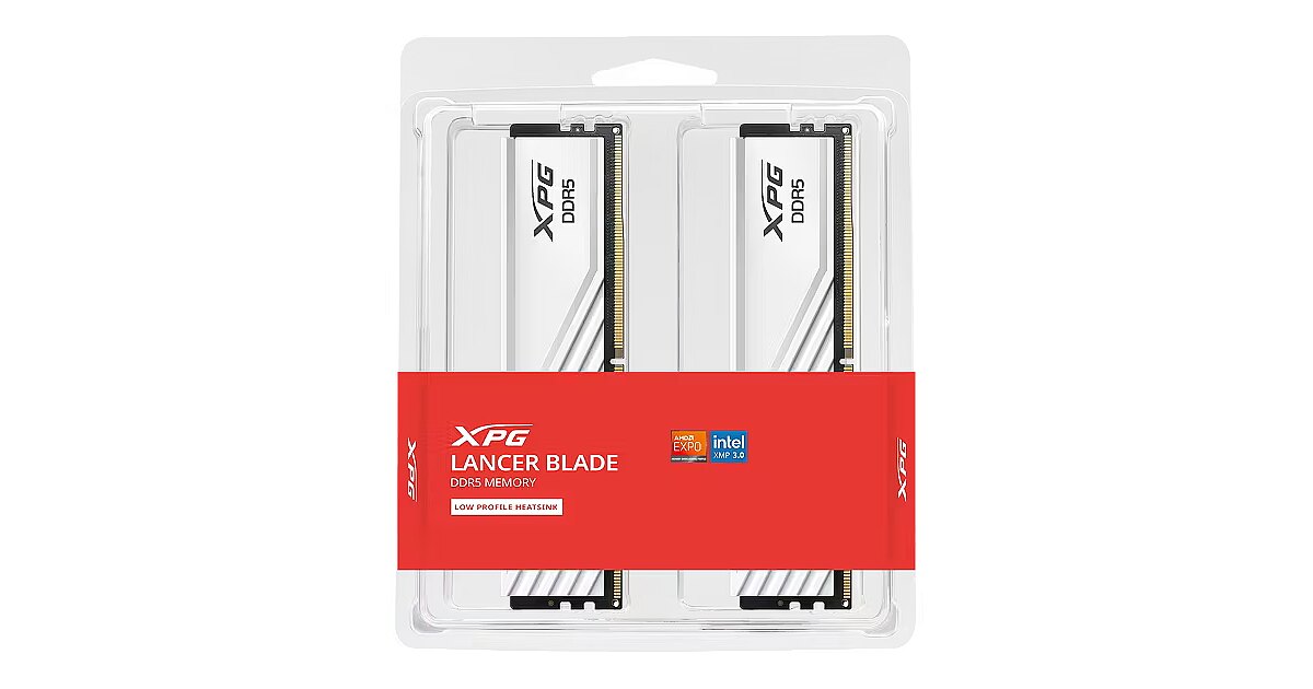 ADATA XPG Lancer Blade White, 64GB, DDR5, 6000MHz, CL30, Kit of 2