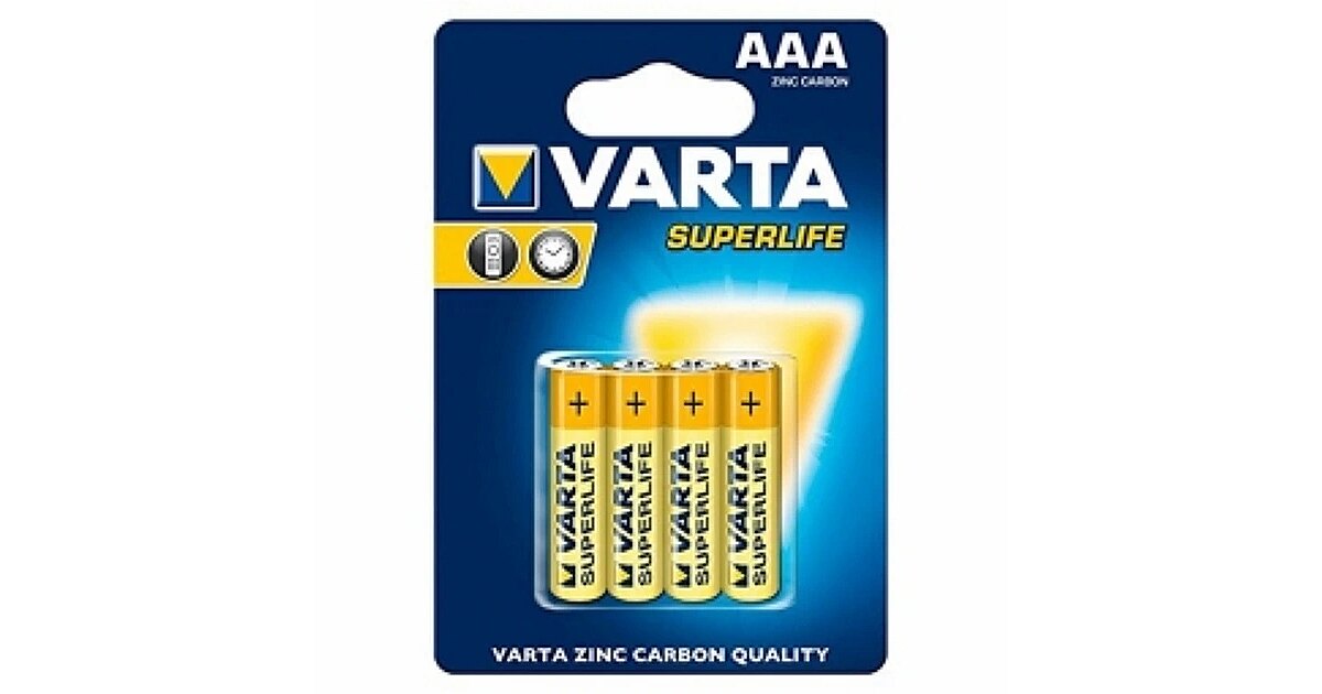 VARTA AAA SuperLife, Zinc-Carbon, x4 (4008496676187)