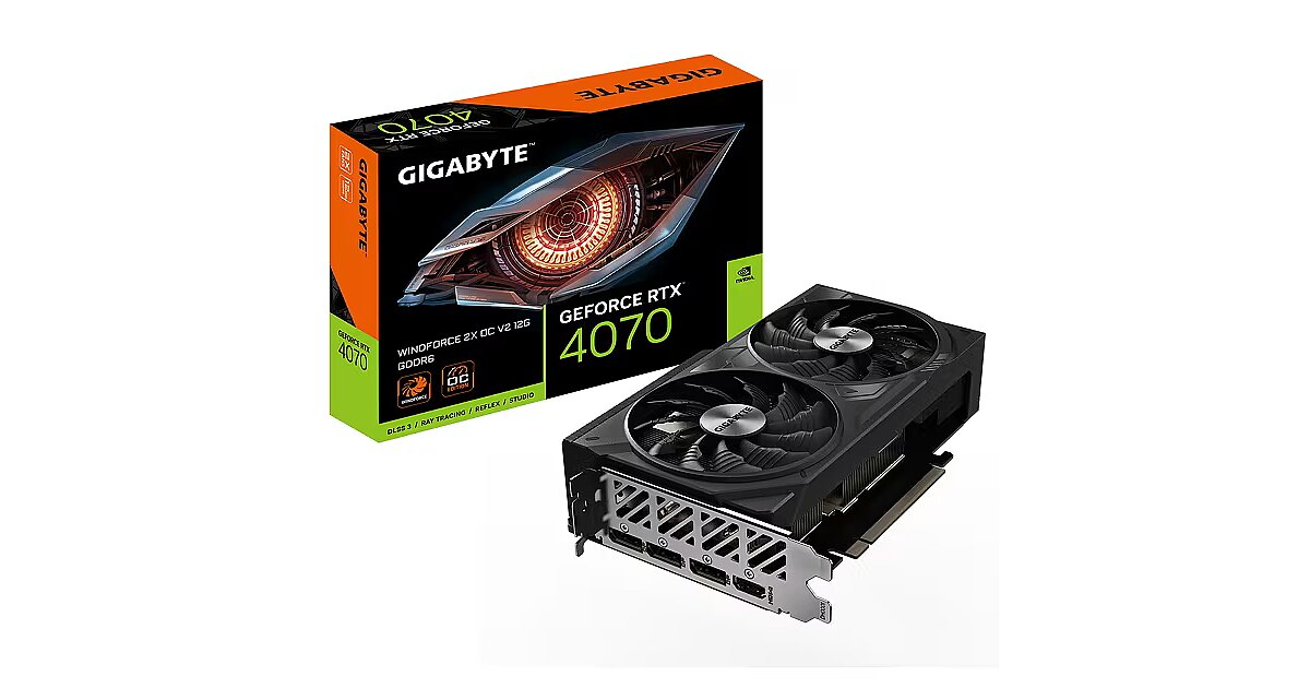Gigabyte GeForce RTX 4070, 12GB GDDR6, WindForce 2X OC V2 (DLSS 3