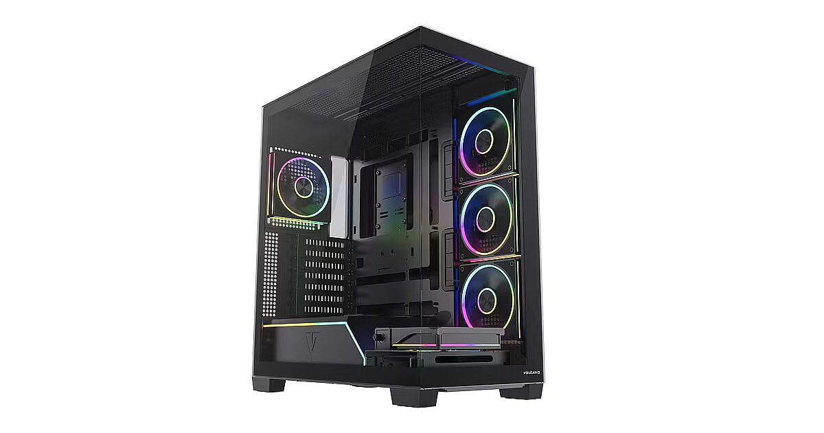 Modecom Volcano Stellar Plus ARGB 5F, Tempered Glass, Black (AT-STELLAR ...