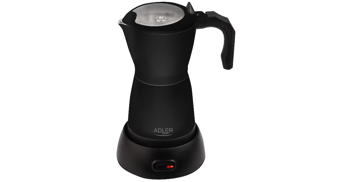 Cafetière Moka Électrique CAMRY CR 4415B - 300 Ml (6 Tasses) - Base Rotative 360° - Aluminium - 480W