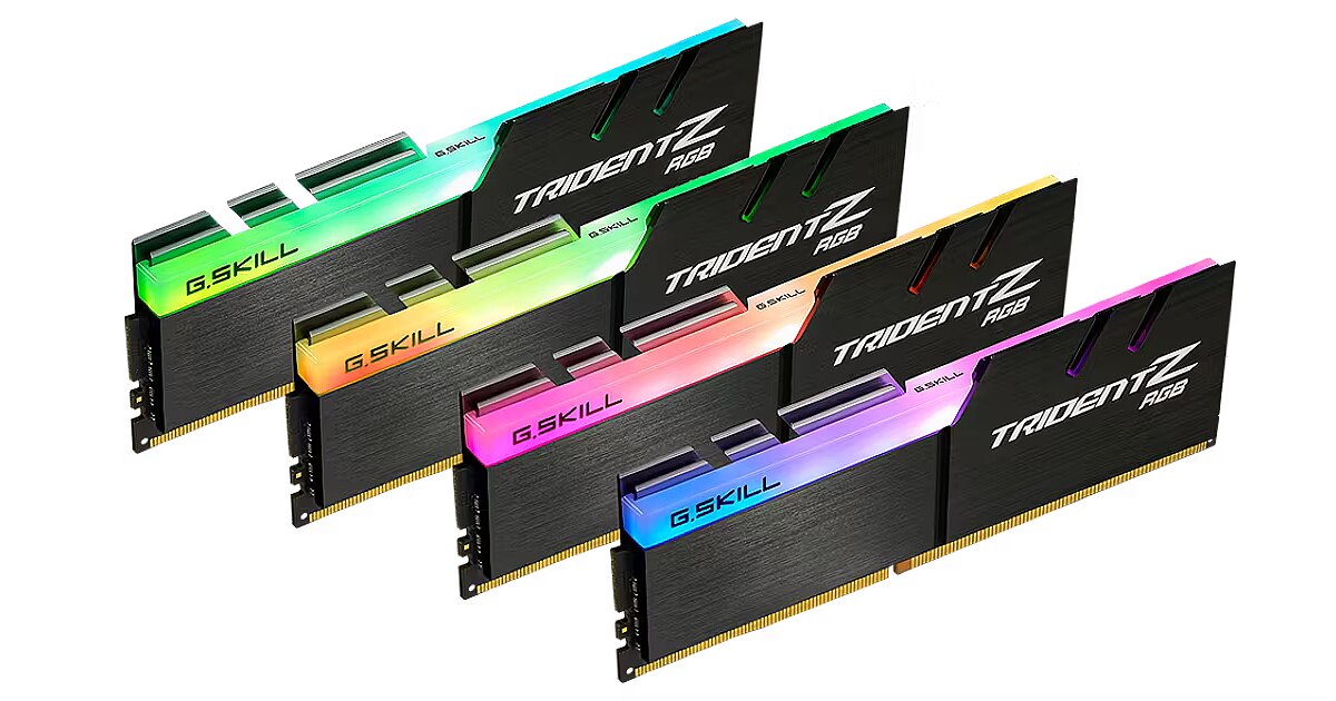 G.SKILL Trident Z RGB, 32GB, DDR4, 4000MHz, CL18, Kit of 4 (F4