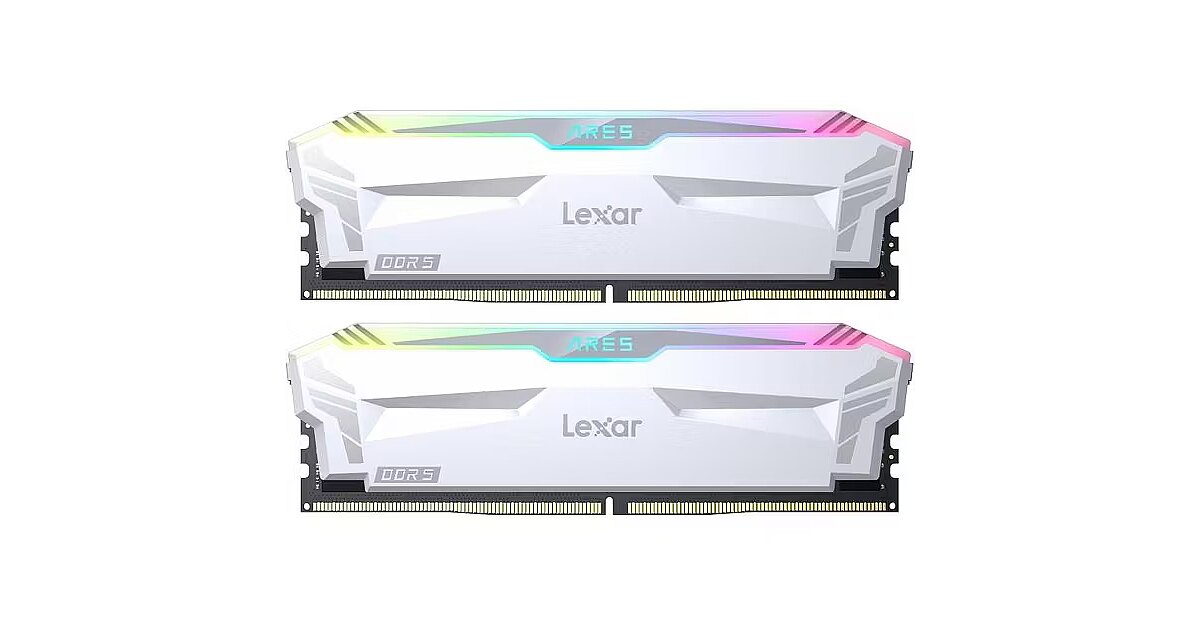 Lexar ARES RGB White, 32GB, DDR5, 6400MT/s, CL32, Kit of 2
