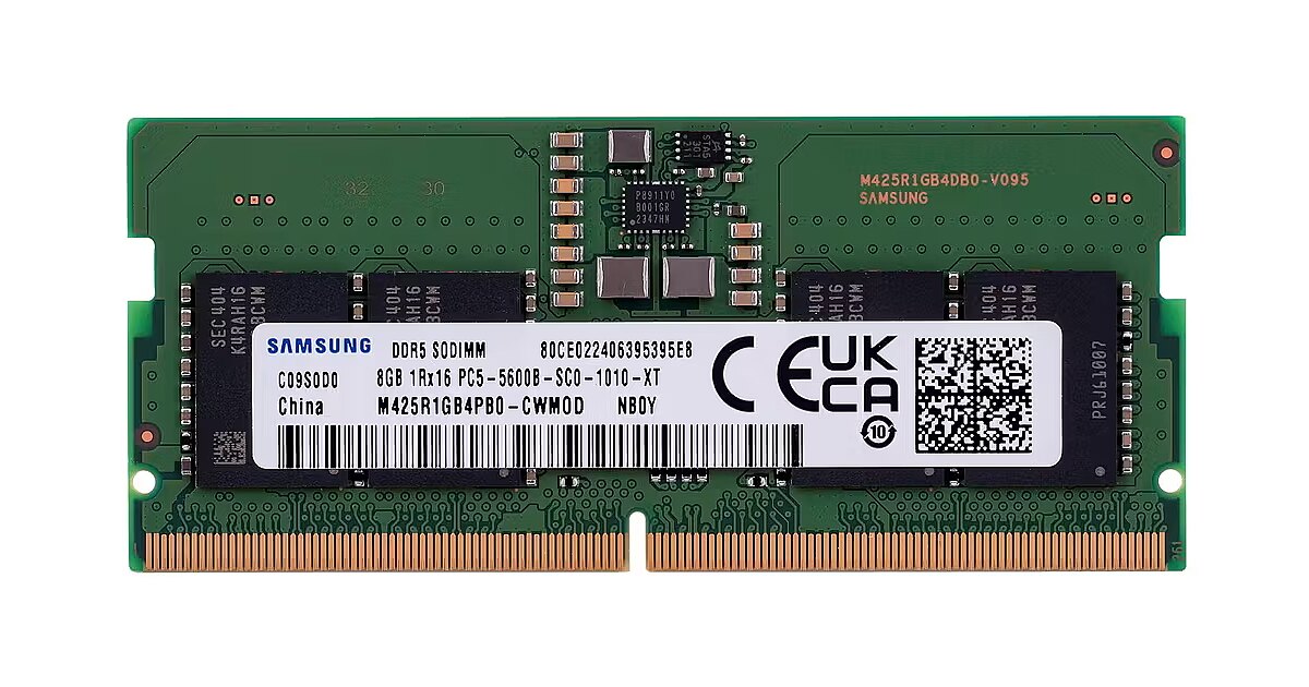 Samsung SODIMM, DDR5, 8GB, 5600MHz, CL40, Single stick