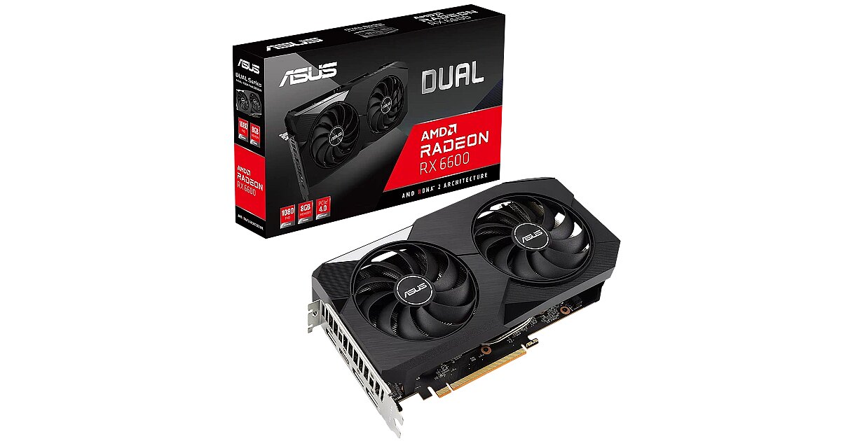 Asus Radeon RX 6600, 8GB GDDR6, Dual (DUAL-RX6600-8G) Asus Radeon RX 6600, 8GB GDDR6, Dual (DUAL-RX6600-8G)