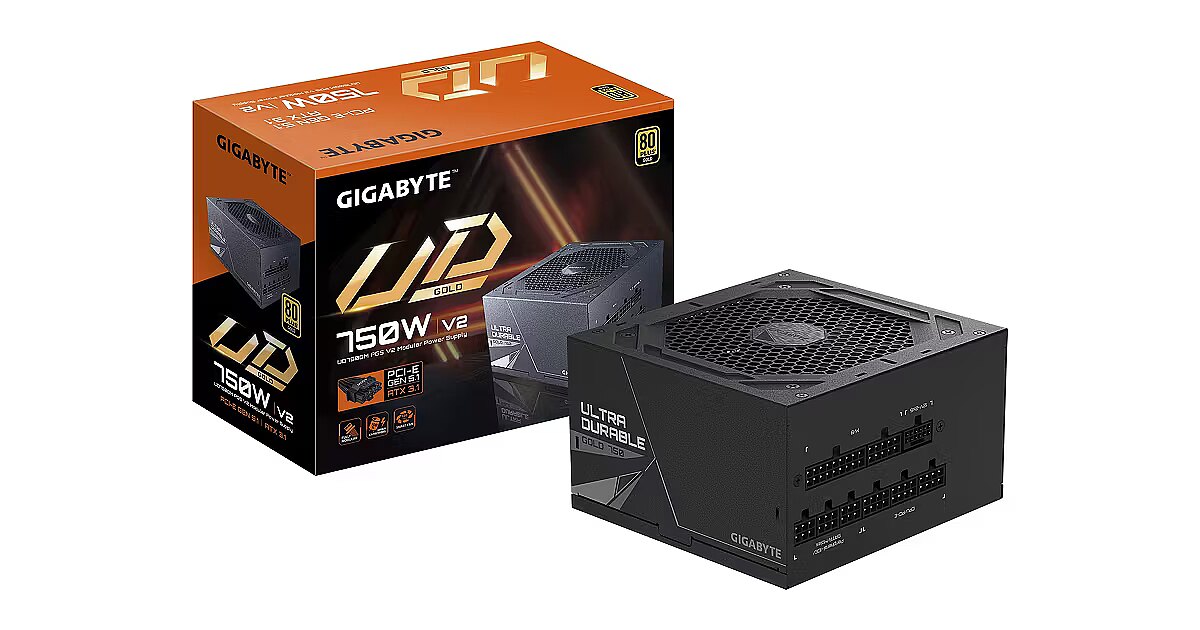 Gigabyte UD750GM PG5 V2, 750W, 80PLUS Gold, ATX 3.1, PCIe 5.1 (GP
