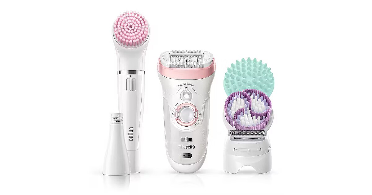 Braun Wet & Dry Silképil 9985 SensoSmart Beauty Set 9, White/ Rose