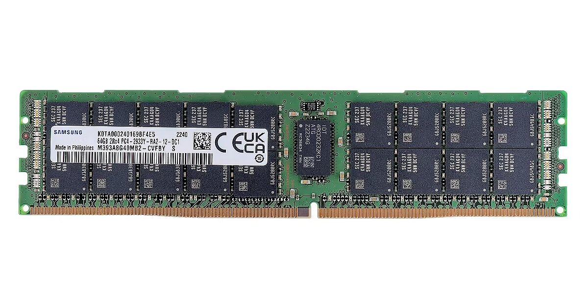 Samsung 64GB, DDR4, 2933MHz, Single Stick, ECC (M393A8G40MB2-CVF)