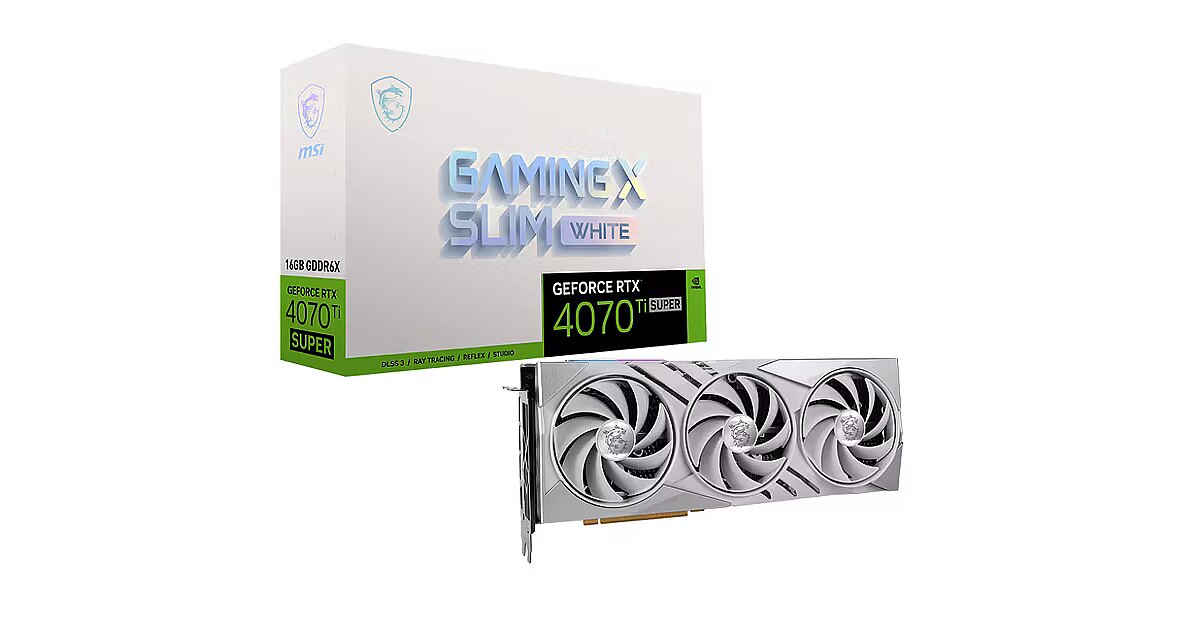 MSI GeForce RTX 4070 Ti SUPER, 16GB GDDR6X, GAMING X SLIM WHITE