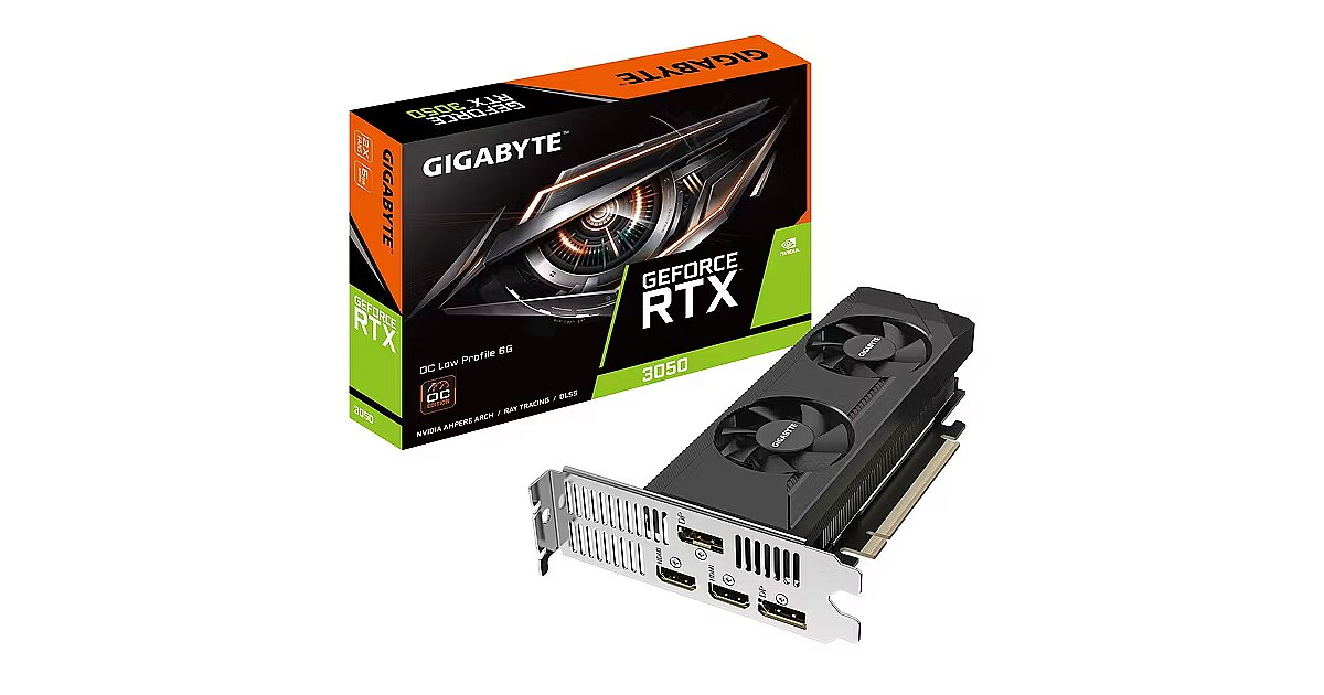 Gigabyte GeForce RTX 3050, 6GB GDDR6, OC Low Profile (GV-N3050OC-6GL)
