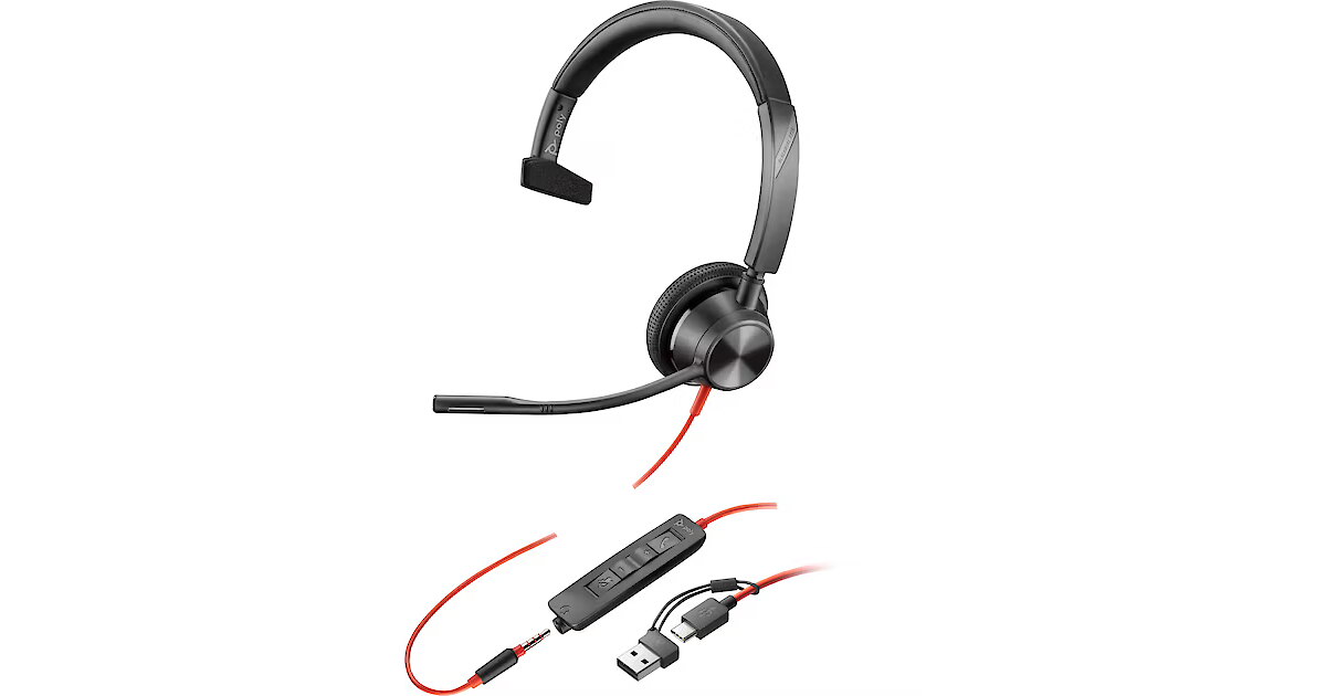 Poly Blackwire 3315, USB-C HS +3.5mmP +USB-C/A (8X217AA)