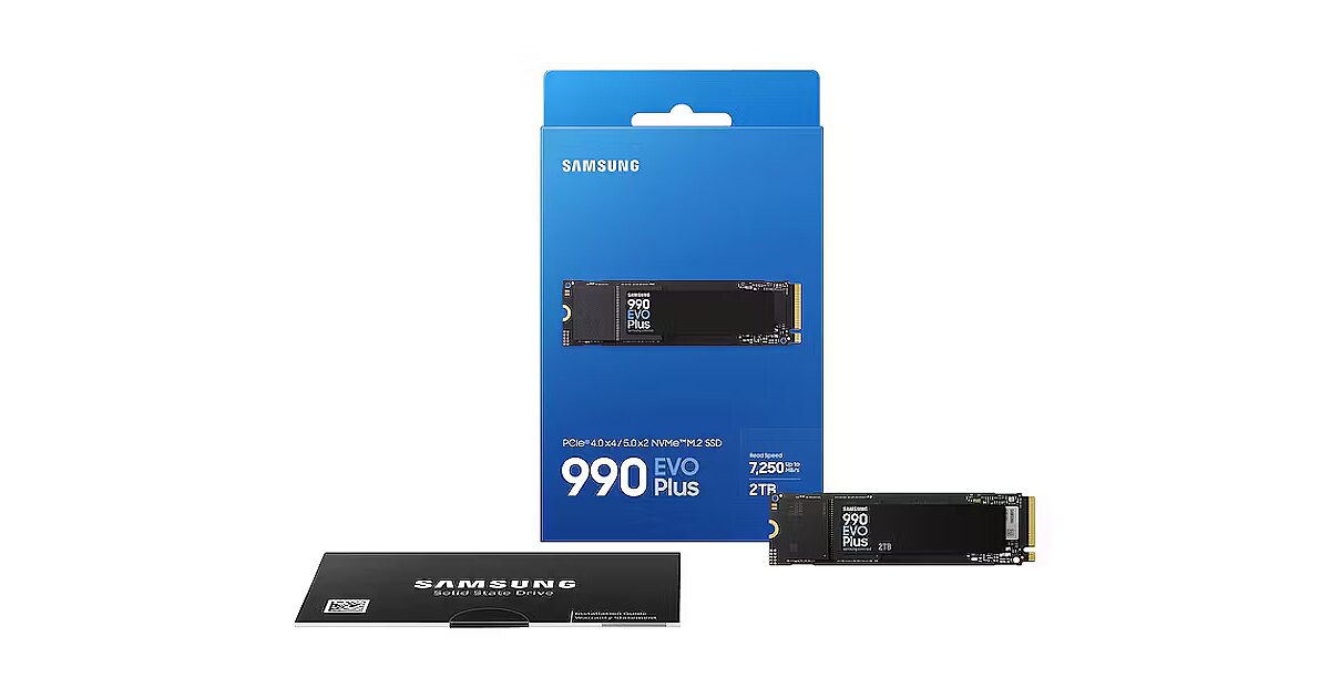 【未開封・新品】Samsung 990 EVO Plus 2TB M.2 SSD Samsung 990 EVO Plus, 2TB, M.2 Gen4 x4/Gen5 x2 (MZ-V9S2T0BW)