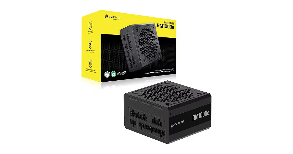 Corsair RM1000e (2025), 1000W, 80PLUS Gold, ATX 3.1, PCIe 5.1 (CP